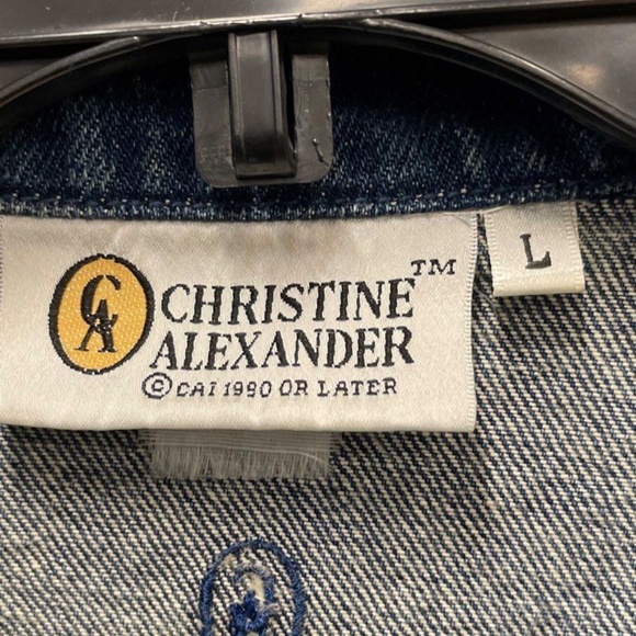 Christine Alexander Denim Jacket Women's L Light Blue Rhinestones - Picture 5 of 6